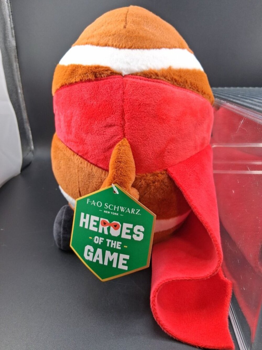 FAO Schwarz Heroes Of The Game Plush Football Toy 12" Brown & Red - Picture 4 of 6